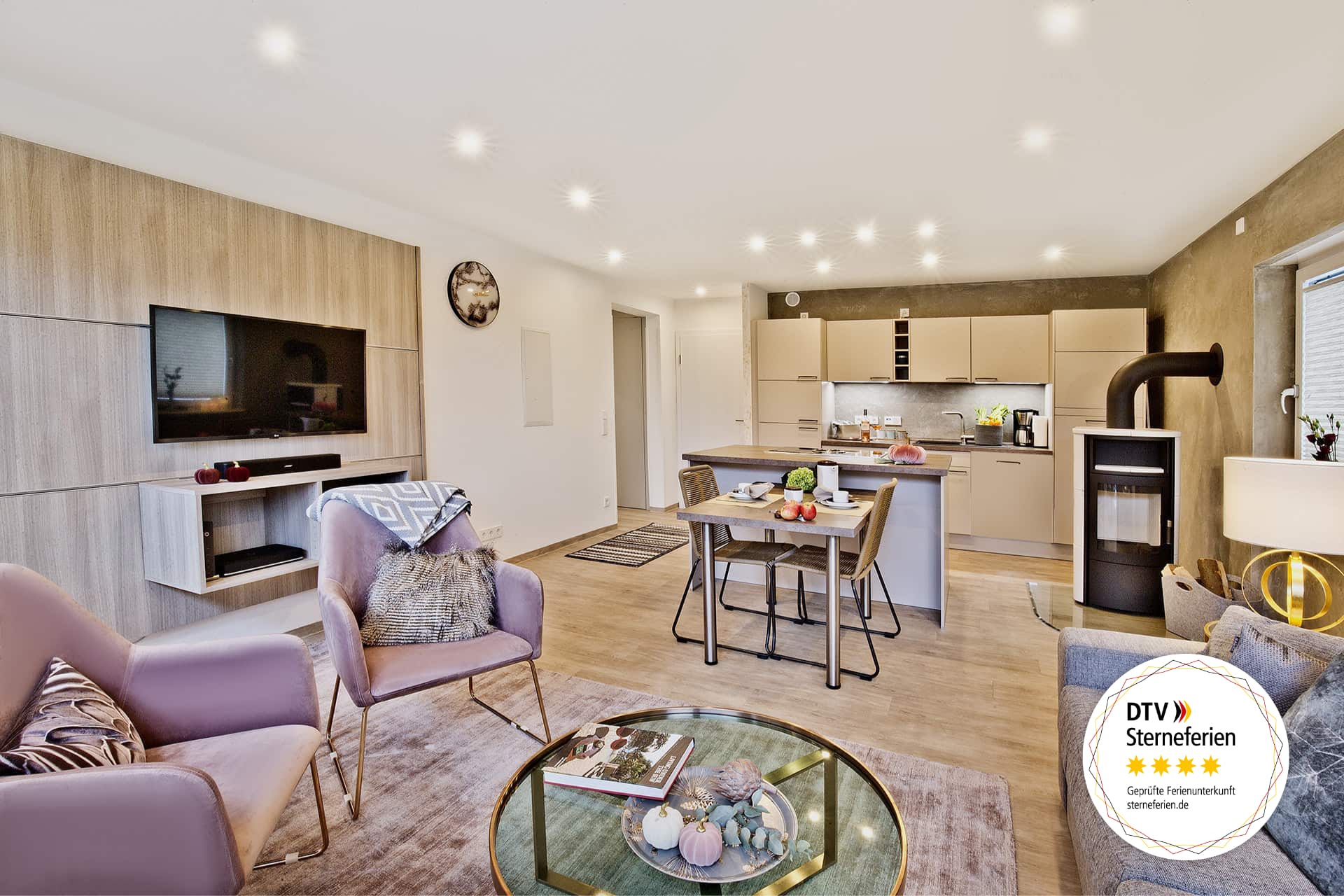 Ferienwohung Kaminfeuer mit DTV-Zertifikat