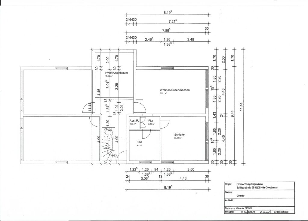 Grundriss Ferienwohnung Kaminfeuer