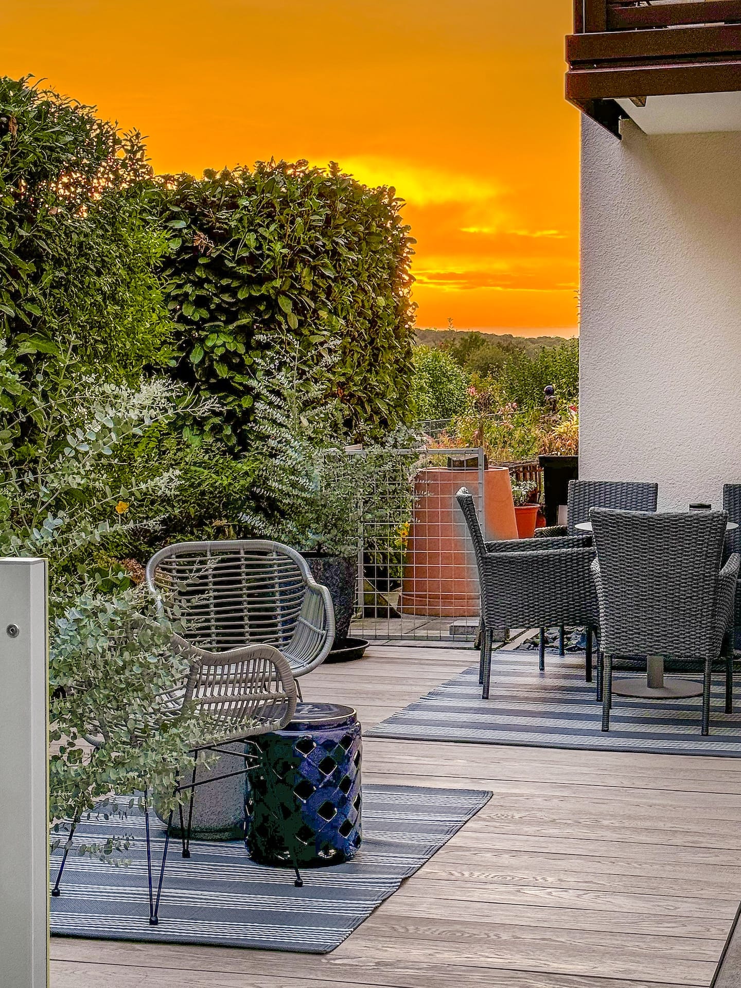 Terrasse Kobaltblau Sonnenuntergang